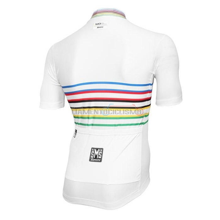 Abbigliamento Ciclismo UCI Manica Corta 2020 Bianco Multicolore